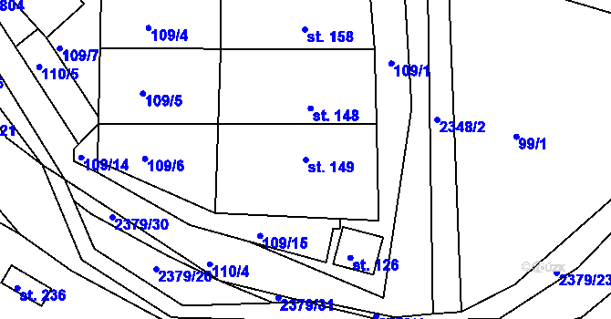 Parcela st. 149 v KÚ Drnovice, Katastrální mapa