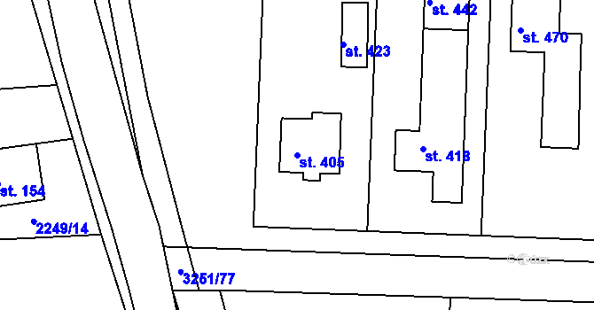 Parcela st. 405 v KÚ Drnovice, Katastrální mapa