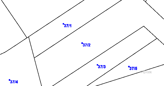Parcela st. 37/2 v KÚ Drnovice, Katastrální mapa