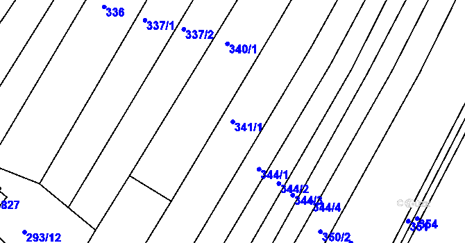 Parcela st. 341/1 v KÚ Drnovice, Katastrální mapa