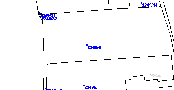 Parcela st. 2249/4 v KÚ Drnovice, Katastrální mapa