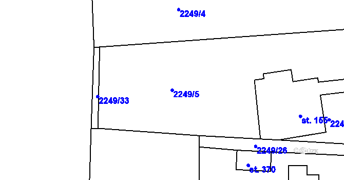 Parcela st. 2249/5 v KÚ Drnovice, Katastrální mapa