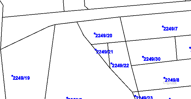 Parcela st. 2249/21 v KÚ Drnovice, Katastrální mapa