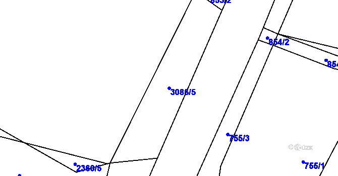 Parcela st. 3086/5 v KÚ Drnovice, Katastrální mapa