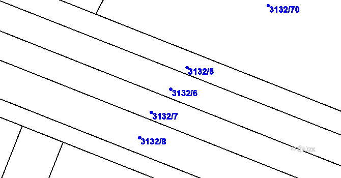 Parcela st. 3132/6 v KÚ Drnovice, Katastrální mapa