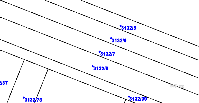 Parcela st. 3132/7 v KÚ Drnovice, Katastrální mapa