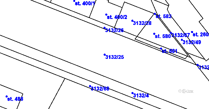 Parcela st. 3132/25 v KÚ Drnovice, Katastrální mapa