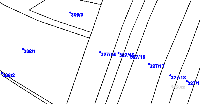 Parcela st. 327/14 v KÚ Drnovice, Katastrální mapa