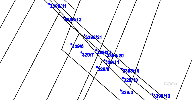 Parcela st. 329/12 v KÚ Drnovice, Katastrální mapa
