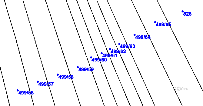 Parcela st. 499/61 v KÚ Drnovice, Katastrální mapa