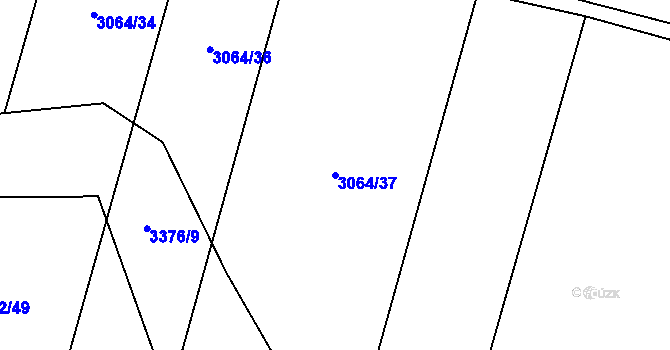 Parcela st. 3064/37 v KÚ Drnovice, Katastrální mapa