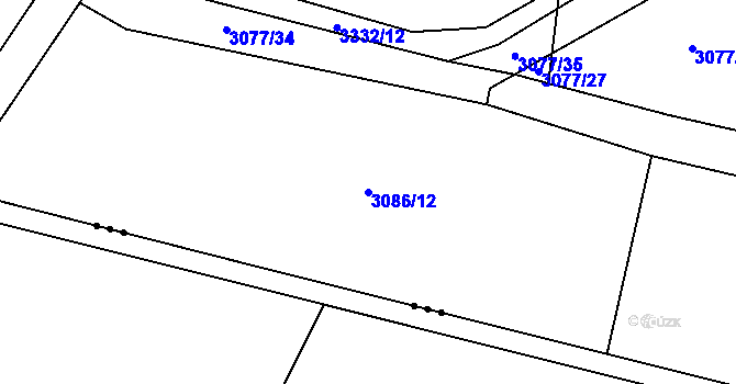 Parcela st. 3086/12 v KÚ Drnovice, Katastrální mapa