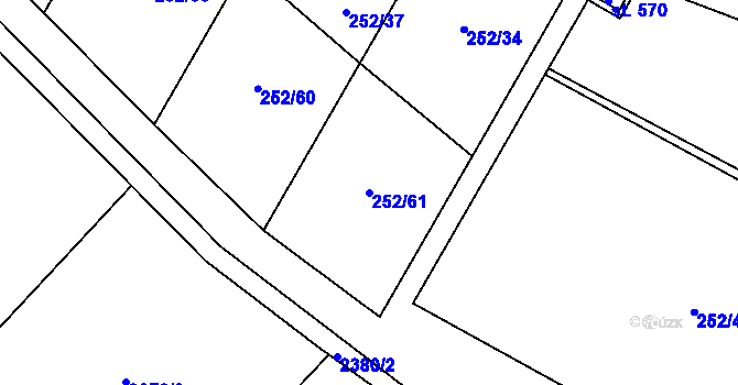 Parcela st. 252/61 v KÚ Drnovice, Katastrální mapa