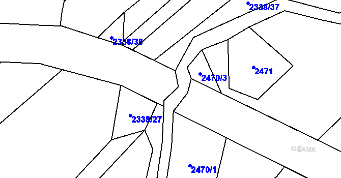 Parcela st. 3643/33 v KÚ Drnovice u Valašských Klobouk, Katastrální mapa
