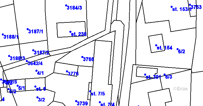 Parcela st. 7/6 v KÚ Drnovice u Valašských Klobouk, Katastrální mapa