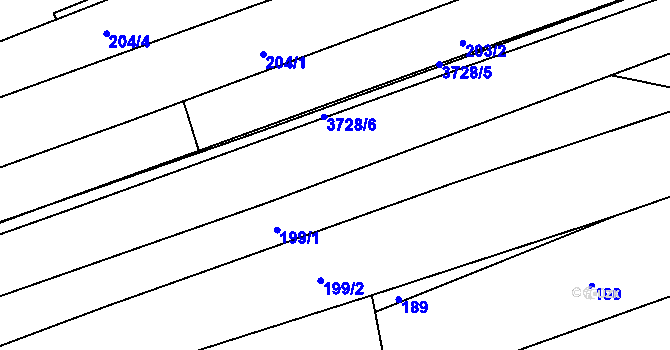 Parcela st. 3652/20 v KÚ Drnovice u Valašských Klobouk, Katastrální mapa