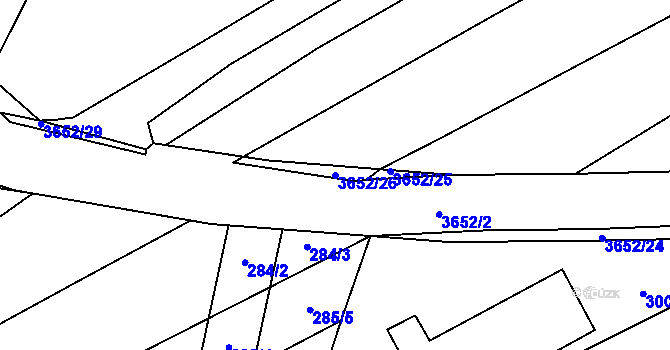 Parcela st. 3652/26 v KÚ Drnovice u Valašských Klobouk, Katastrální mapa