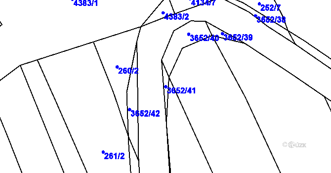 Parcela st. 3652/41 v KÚ Drnovice u Valašských Klobouk, Katastrální mapa