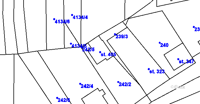 Parcela st. 405 v KÚ Drnovice u Valašských Klobouk, Katastrální mapa