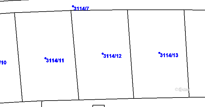 Parcela st. 3114/12 v KÚ Drnovice u Valašských Klobouk, Katastrální mapa