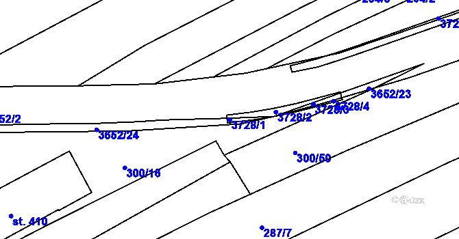 Parcela st. 3728/1 v KÚ Drnovice u Valašských Klobouk, Katastrální mapa