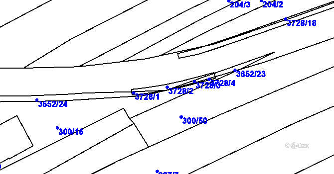 Parcela st. 3728/2 v KÚ Drnovice u Valašských Klobouk, Katastrální mapa