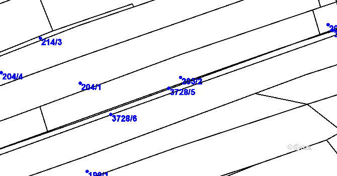 Parcela st. 3728/5 v KÚ Drnovice u Valašských Klobouk, Katastrální mapa