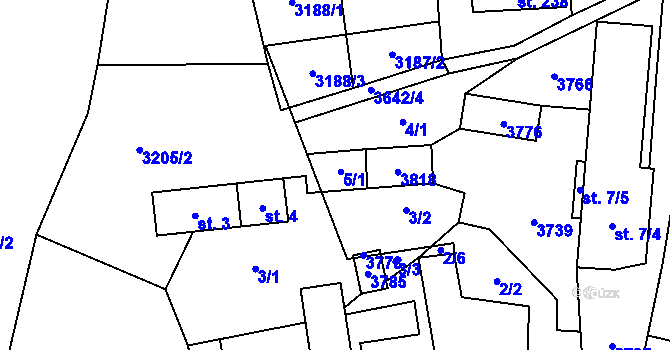 Parcela st. 5 v KÚ Drnovice u Valašských Klobouk, Katastrální mapa