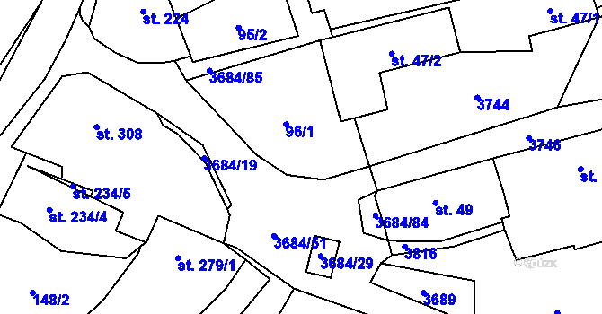 Parcela st. 45 v KÚ Drnovice u Valašských Klobouk, Katastrální mapa