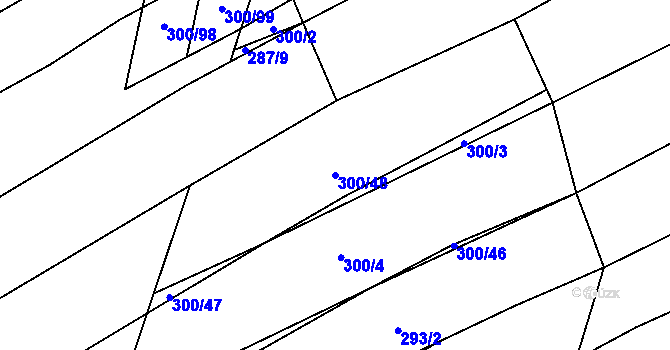 Parcela st. 300/48 v KÚ Drnovice u Valašských Klobouk, Katastrální mapa