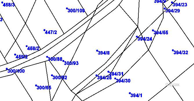 Parcela st. 394/8 v KÚ Drnovice u Valašských Klobouk, Katastrální mapa