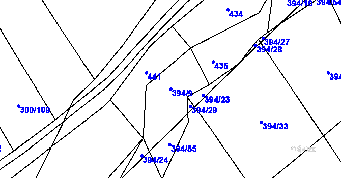 Parcela st. 394/9 v KÚ Drnovice u Valašských Klobouk, Katastrální mapa
