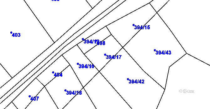 Parcela st. 394/17 v KÚ Drnovice u Valašských Klobouk, Katastrální mapa