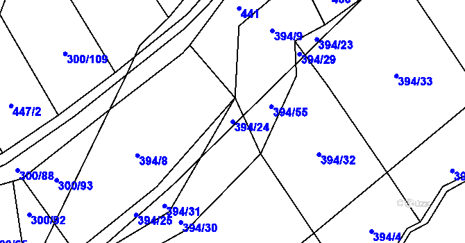 Parcela st. 394/24 v KÚ Drnovice u Valašských Klobouk, Katastrální mapa