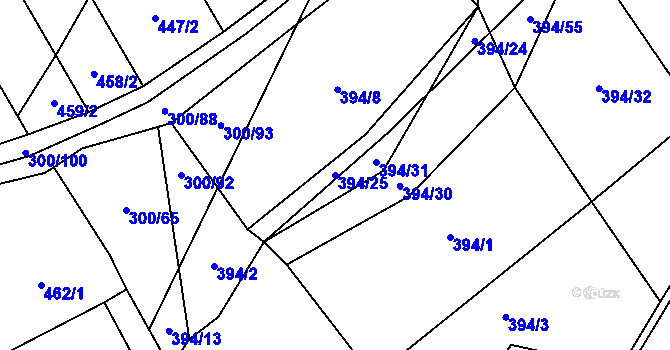 Parcela st. 394/25 v KÚ Drnovice u Valašských Klobouk, Katastrální mapa