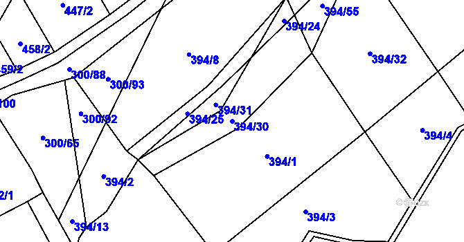 Parcela st. 394/30 v KÚ Drnovice u Valašských Klobouk, Katastrální mapa