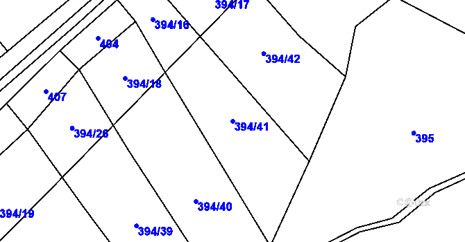 Parcela st. 394/41 v KÚ Drnovice u Valašských Klobouk, Katastrální mapa
