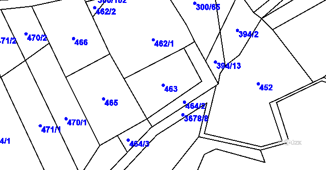 Parcela st. 463 v KÚ Drnovice u Valašských Klobouk, Katastrální mapa