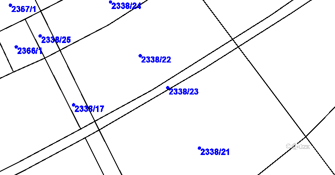Parcela st. 2338/23 v KÚ Drnovice u Valašských Klobouk, Katastrální mapa
