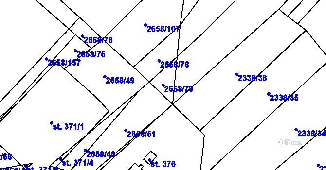 Parcela st. 2658/79 v KÚ Drnovice u Valašských Klobouk, Katastrální mapa