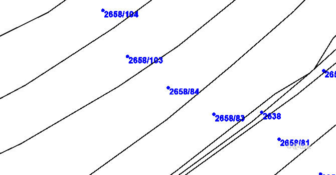 Parcela st. 2658/84 v KÚ Drnovice u Valašských Klobouk, Katastrální mapa