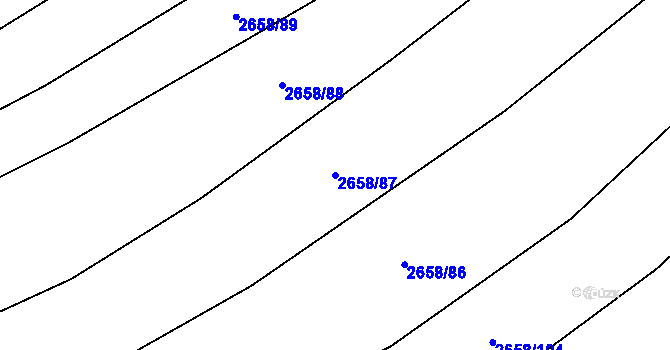 Parcela st. 2658/87 v KÚ Drnovice u Valašských Klobouk, Katastrální mapa
