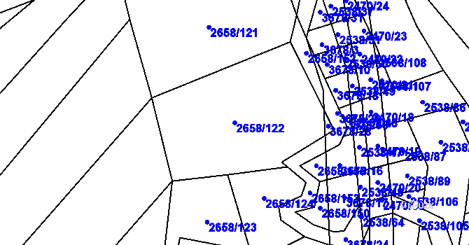 Parcela st. 2658/122 v KÚ Drnovice u Valašských Klobouk, Katastrální mapa