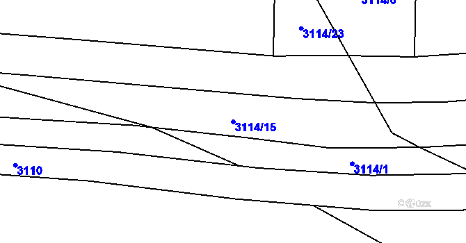 Parcela st. 3114/15 v KÚ Drnovice u Valašských Klobouk, Katastrální mapa
