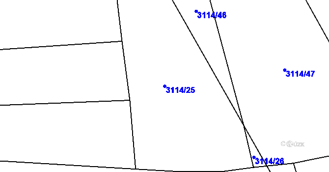 Parcela st. 3114/25 v KÚ Drnovice u Valašských Klobouk, Katastrální mapa