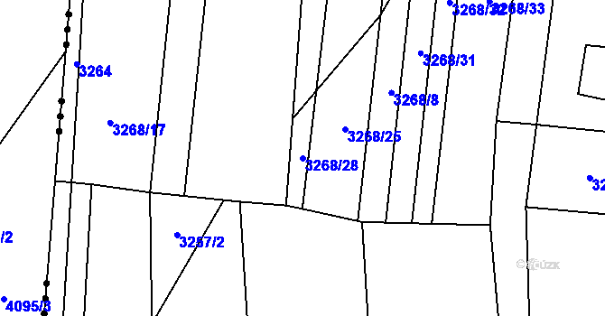 Parcela st. 3268/28 v KÚ Drnovice u Valašských Klobouk, Katastrální mapa