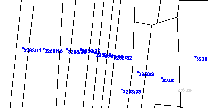 Parcela st. 3268/31 v KÚ Drnovice u Valašských Klobouk, Katastrální mapa