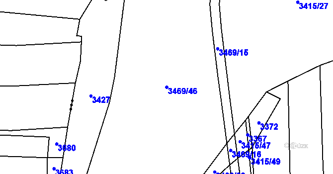 Parcela st. 3469/46 v KÚ Drnovice u Valašských Klobouk, Katastrální mapa