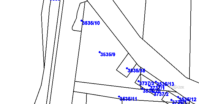 Parcela st. 3535/9 v KÚ Drnovice u Valašských Klobouk, Katastrální mapa