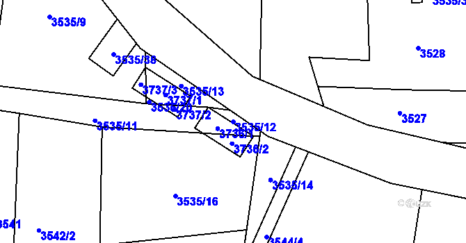 Parcela st. 3535/12 v KÚ Drnovice u Valašských Klobouk, Katastrální mapa